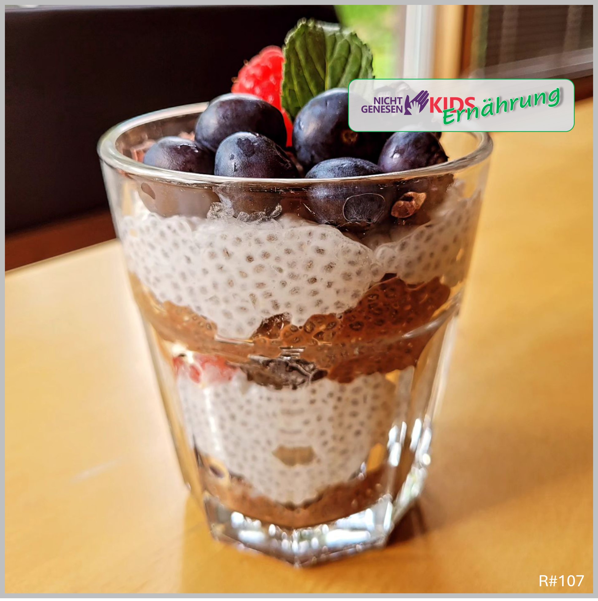 Geschichteter Schoko-Kokos-Chia-Pudding